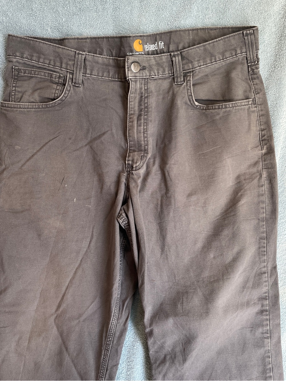 Carhartt Men's Relaxed Fit 36x32 Carpenter Work Canvas Straight Leg Pants Brown